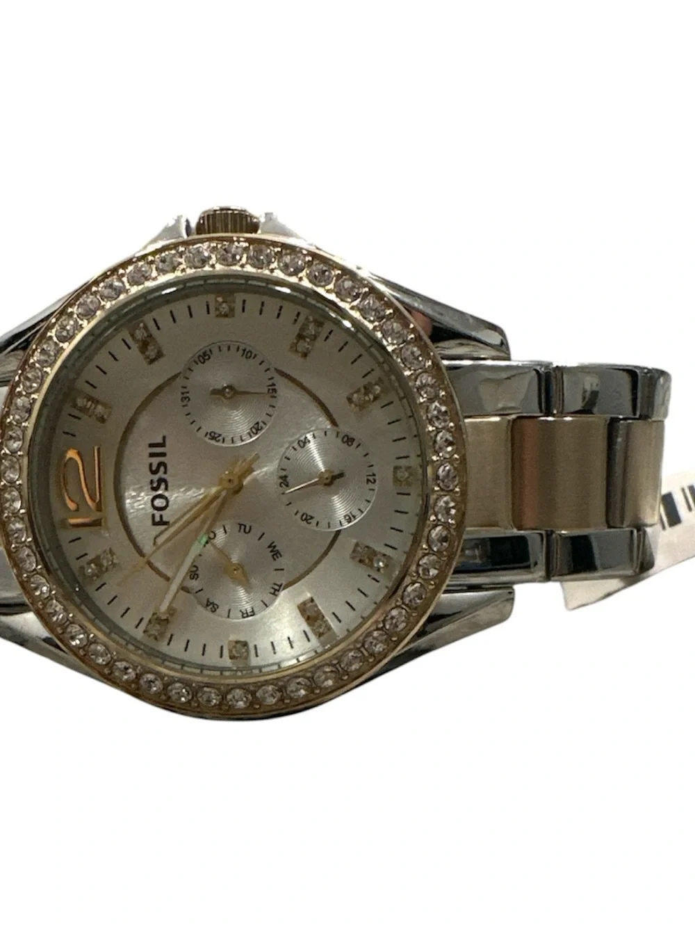 Fossil Two-Tone Gold and Silver Crystal-Trim Women's Watch ES3204